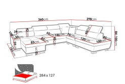 Morenia Bäddsoffa m. Divan och Schäslong
