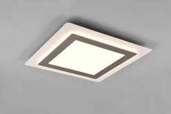 Morgan LED Plafond 45x45 cm vit/ borstad stål