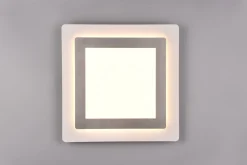 Morgan LED Plafond 45x45 cm vit/ borstad stål