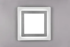 Morgan LED Plafond 45x45 cm vit/ borstad stål