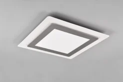 Morgan LED Plafond 45x45 cm vit/ borstad stål