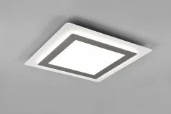 Morgan LED Plafond 45x45 cm vit/ borstad stål