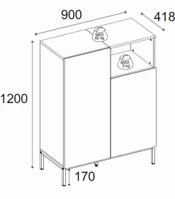 Morlen Sideboard 90x120x41,8 cm