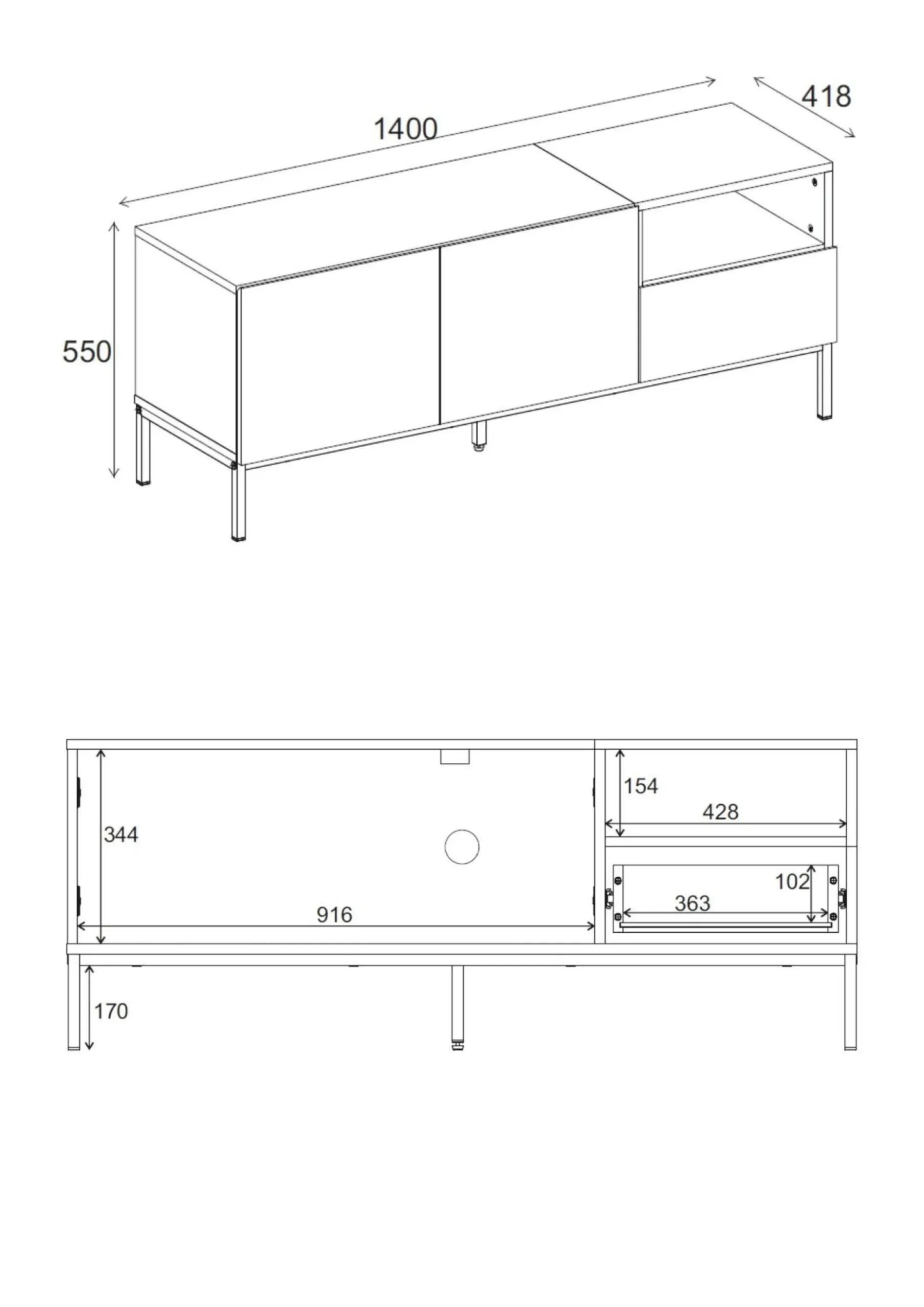 Morlen Tv-Bänk 140 cm