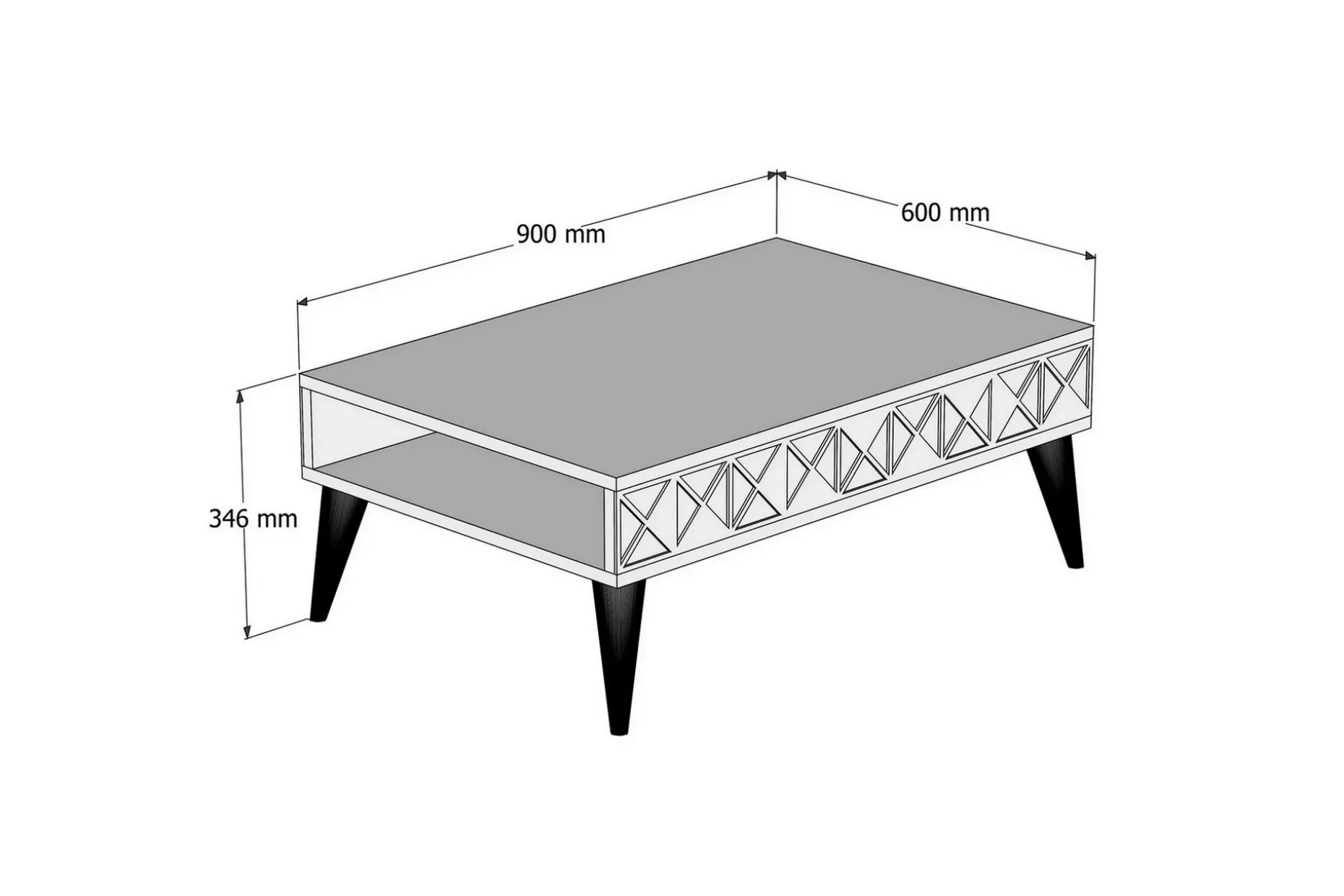 Muennink Soffbord 90 cm med Förvaring Hylla
