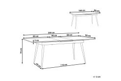 Mundon Matbord 200 cm Hopfällbart