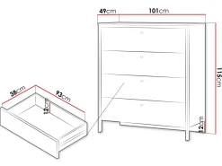 Navron Byrå 101 cm