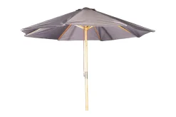 Naxos Parasoll Rund Ø300 cm Svart/Natur