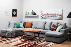 Nebraska U-soffa Divan Höger Kuvertkuddar