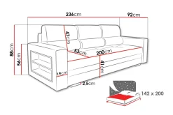 Nemo Bäddsoffa 236x92x88 cm