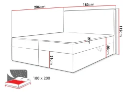 Neyrin Sängpaket Kontinentalsäng 180x200 cm med Förvaring