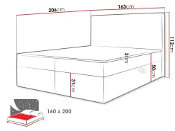 Neyrin Sängpaket Kontinentalsäng 160x200 cm med Förvaring