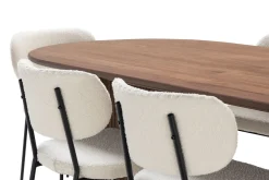 Noira Matbord 220 cm Massiv Valnöt med 6st Gemmiano Matstol