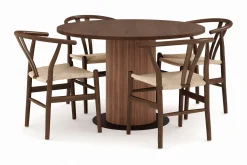Noira Matgrupp 120 cm Massiv Valnöt Rund med 4 Dastoori Matstol - 2220070-4,2098428-1