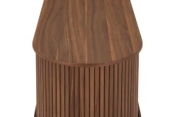 Noira Oval TV bänk Valnöt 150x45 cm Ribbad