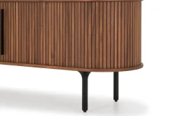 Noira Oval TV bänk Valnöt 150x45 cm Ribbad
