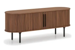 Noira Oval TV bänk Valnöt 150x45 cm Ribbad