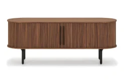 Noira Oval TV bänk Valnöt 150x45 cm Ribbad