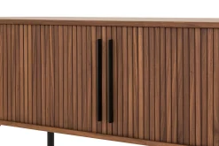 Noira Oval TV bänk Valnöt 150x45 cm Ribbad