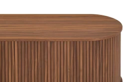 Noira Oval TV bänk Valnöt 150x45 cm Ribbad
