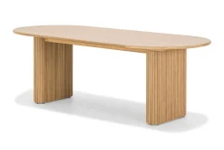 Noira Ovalt Matbord 220 cm EK + 8 st Nibe stol svart med ek ben