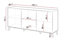 Novaj Byrå 40x155 cm