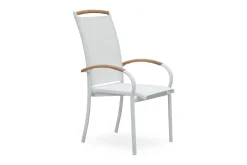 Nydala Karmstol Utomhus Stapelbar Vit/Teak