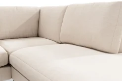 Ocean Lyx 6-sits Högervänd U-formad Soffa med Divan och Schäslong + Fotpall i Tyg