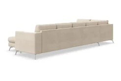 Ocean Lyx 6-sits Vänstervänd U-formad Soffa med Divan och Schäslong + Fotpall i Sammet