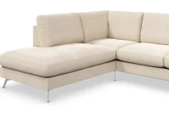 Ocean Lyx 6-sits Vänstervänd U-formad Soffa med Divan och Schäslong + Fotpall i Sammet