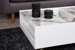 Ocotla Soffbord 90 cm med Förvaring Marmormönster