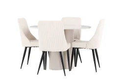 Olivia Matgrupp 110 cm Rund med 4 Leone stolar