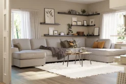 Optus Lyx 6-sits Högervänd U-formad Large Soffa med Divan och Schäslong i Tyg