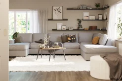 Optus Lyx 6-sits Högervänd U-formad Large Soffa med Divan och Schäslong i Tyg