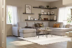 Optus Lyx 4-sits Högervänd U-formad Soffa med Divan och Schäslong i Tyg