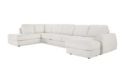 Optus Lyx 6-sits Vänstervänd U-formad Large Soffa med Divan och Schäslong i Tyg