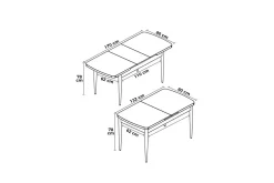 Ostwerwal Matbord 132 cm Rektangulär