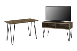 Owen Skrivbord 102 cm Valnötsbrun/Svart