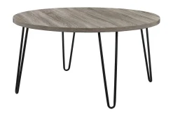 Owen Soffbord 90 cm Ovalt Runt Grå/Svart