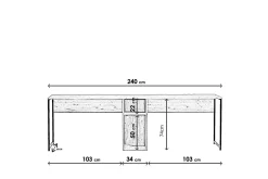 Pellafol Skrivbord 140 cm med Förvaring Hyllor