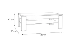 Perkhill Soffbord 120 cm med Förvaring Hylla