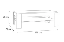 Perkhill Soffbord 120 cm med Förvaring Hylla