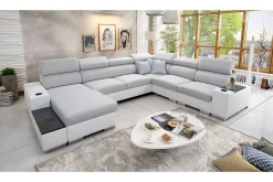 Perseo Divanbäddsoffa 358x282x95 cm LED-belysning