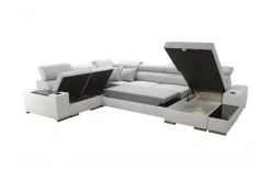 Perseo Divanbäddsoffa 358x282x95 cm LED-belysning