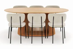 Peyra Matbord 200 cm Oval med 6 Gemmiano Stolar