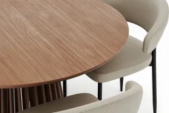 Peyra Runt Matbord 120 cm med 4 Sawako Stolar