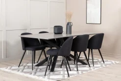Piazza Matgrupp 180 cm Rektangulär med 6 Velvet stolar