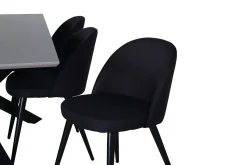 Piazza Matgrupp 180 cm Rektangulär med 6 Velvet stolar