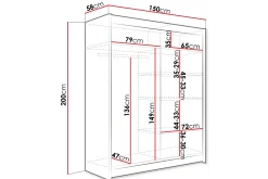 Pickering Garderob 150x200 cm