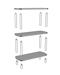 Pienk Bokhylla 80 cm